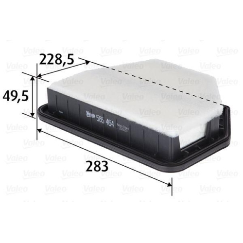 Luftfilter Valeo 585464 f&uuml;r Opel Vauxhall Chevrolet