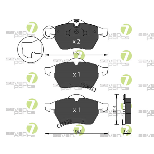 Bremsbelagsatz Scheibenbremse 7 Seven Parts SVP20280 f&uuml;r Opel Saab