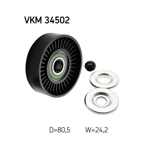 Umlenk /führungsrolle Keilrippenriemen Skf VKM 34502 für Saab Mitte Links