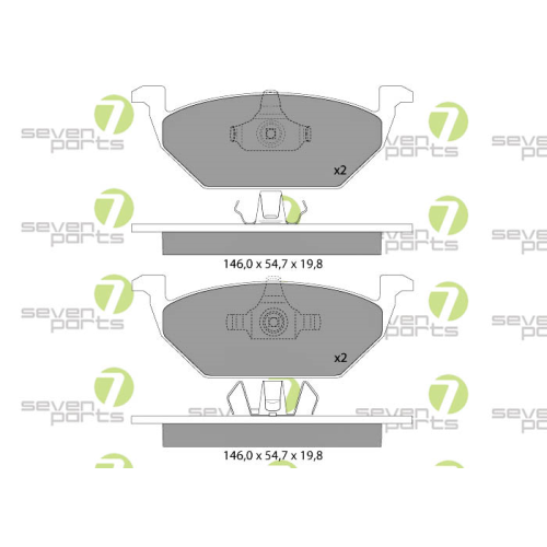 Bremsbelagsatz Scheibenbremse 7 Seven Parts SVP20291 f&uuml;r Audi Seat Skoda Vag VW