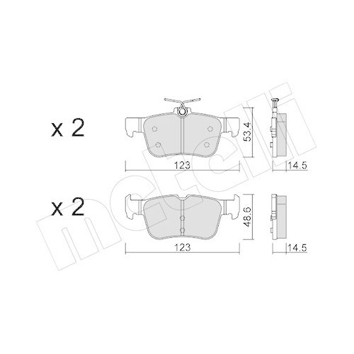 Bremsbelagsatz Scheibenbremse Metelli 22-1040-2 f&uuml;r Ford Hinterachse