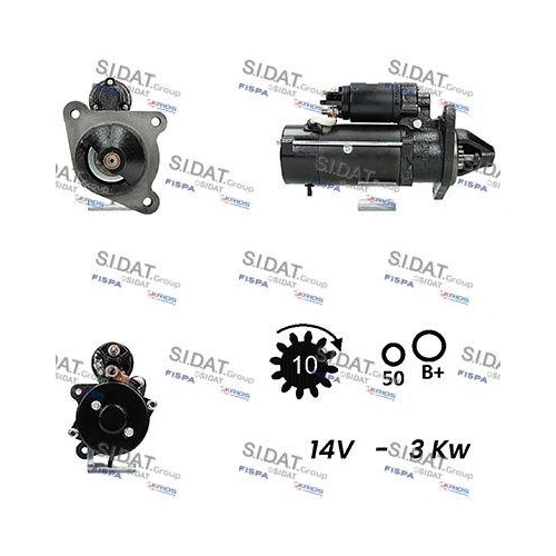 Starter Sidat S12ML0370A2 f&uuml;r Ford Case Ih New Holland