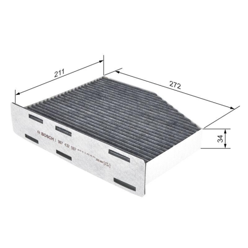 Filter Innenraumluft Bosch 1987432597 f&uuml;r Audi Seat Skoda VW