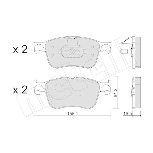 Bremsbelagsatz Scheibenbremse Metelli 22-1205-1 für Ford Vorderachse