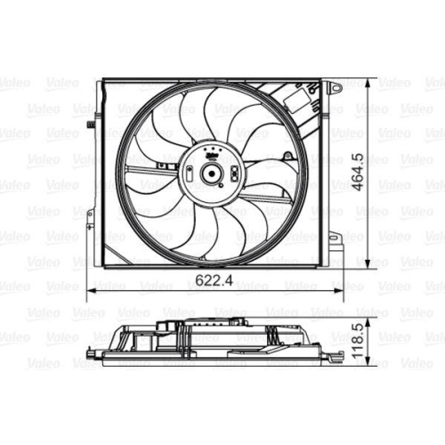 L&uuml;fter Motork&uuml;hlung Valeo 696882 f&uuml;r Renault