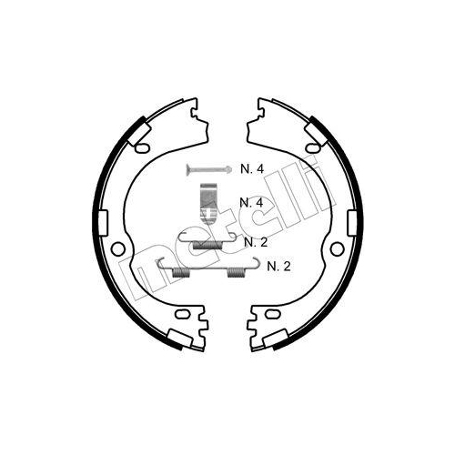 Bremsbackensatz Feststellbremse Metelli 53-0752K für Hinterachse