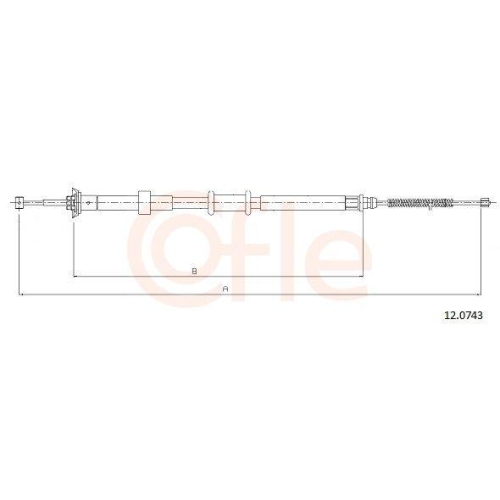 Seilzug Feststellbremse Cofle 12.0743 für Fiat Hinten Links