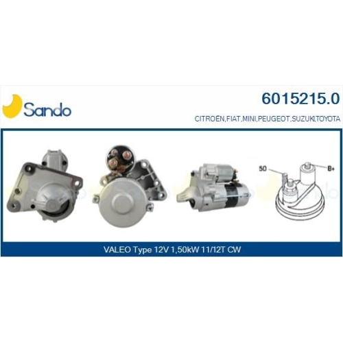 Starter Sando 6015215.0 f&uuml;r Mitsubishi Toyota Citro&euml;n/peugeot