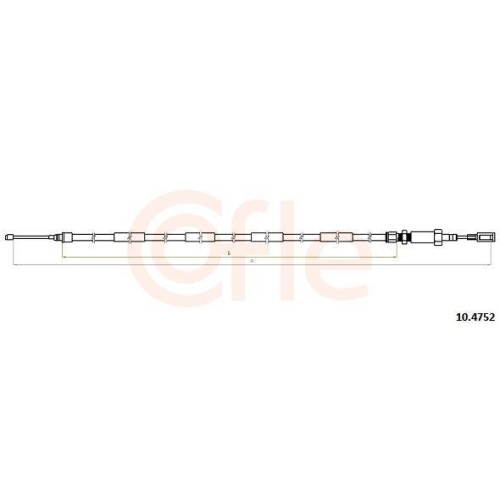 Seilzug Feststellbremse Cofle 10.4752 f&uuml;r Fiat Hinten Links