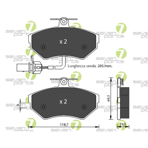 Bremsbelagsatz Scheibenbremse 7 Seven Parts SVP19321 für Audi Seat Skoda Vag VW