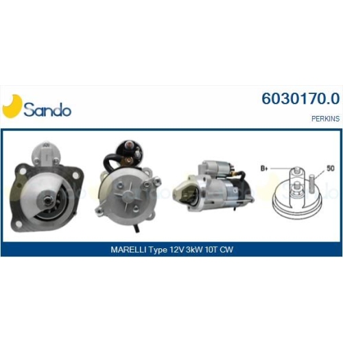 Starter Sando 6030170.0 für Perkins Jcb Kubota Bobcat