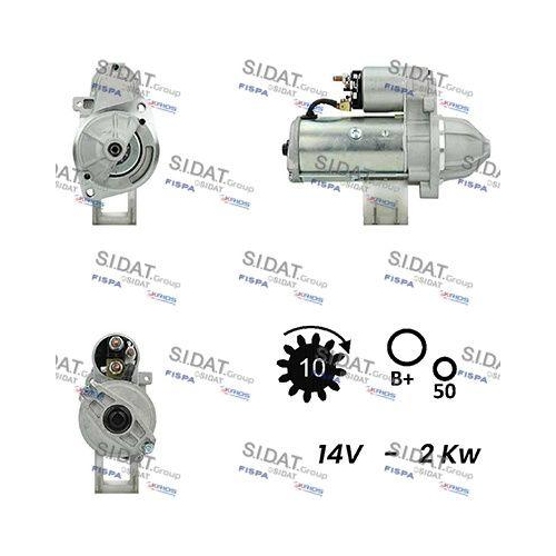Starter Sidat S12VA0010A2 f&uuml;r Chrysler Mercedes Benz Mercedes Benz Mercedes Benz