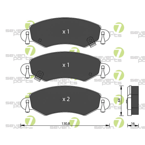 Bremsbelagsatz Scheibenbremse 7 Seven Parts SVP20440 f&uuml;r Opel Suzuki