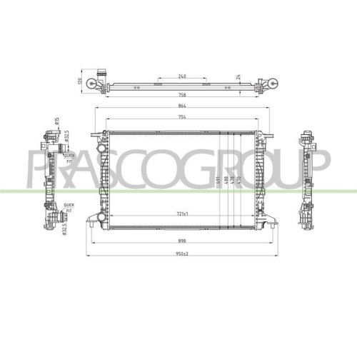 K&uuml;hler Motork&uuml;hlung Prasco AD026R005 Prascoselection f&uuml;r Audi