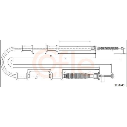 Seilzug Feststellbremse Cofle 12.0749 für Fiat Opel Hinten Links Hinten Rechts