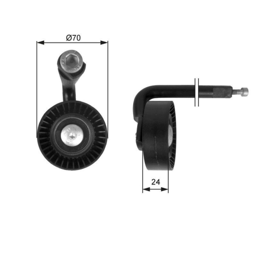 Spannrolle Keilrippenriemen Gates T39020 Drivealign&trade; f&uuml;r Skoda