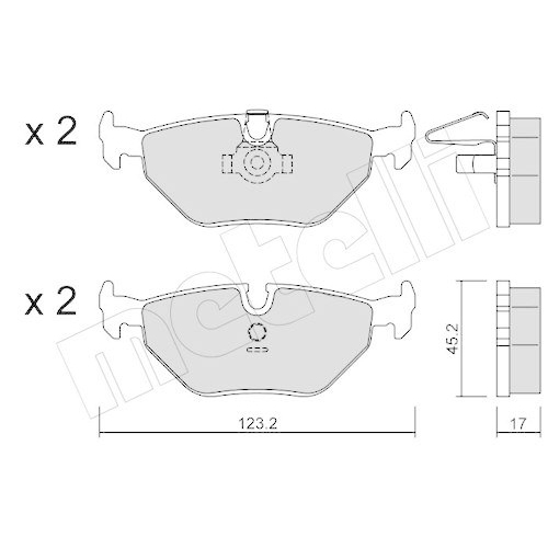 Bremsbelagsatz Scheibenbremse Metelli 22-0210-0 f&uuml;r Bmw Hinterachse