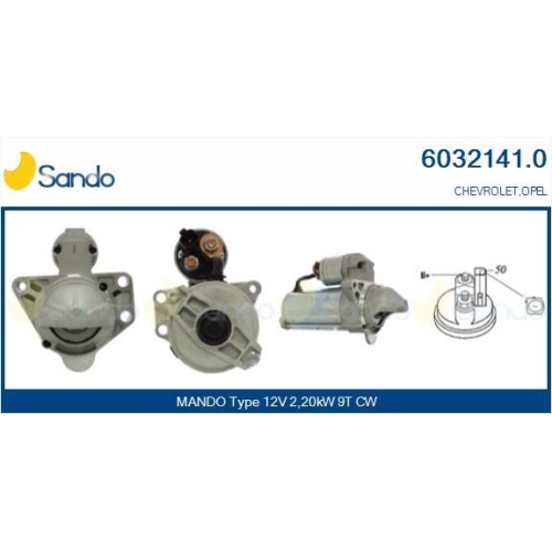 Starter Sando 6032141.0 f&uuml;r Opel Chevrolet Hyundai General Motors