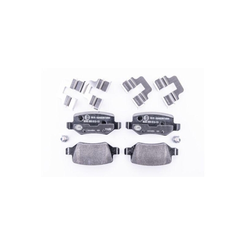 Bremsbelagsatz Scheibenbremse Hella 8DB 355 012-131 f&uuml;r Mercedes Benz Evobus