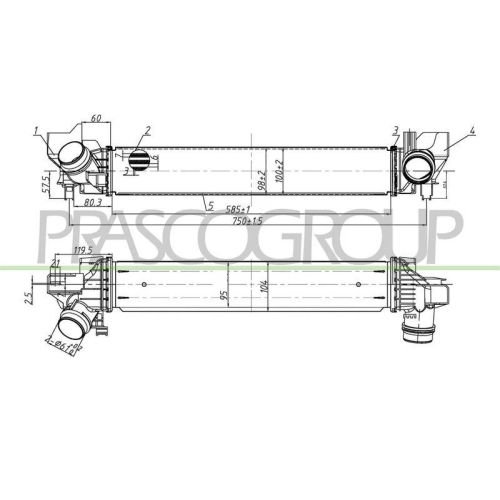 Ladeluftkühler Prasco BM250N001 Aq für Bmw