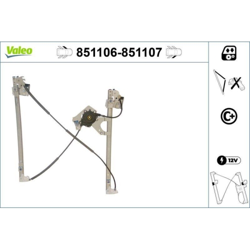 Fensterheber Valeo 851106 für Seat VW Vorne Links