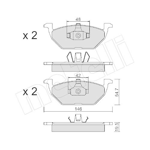 Bremsbelagsatz Scheibenbremse Metelli 22-0211-1 f&uuml;r Audi Seat Skoda VW