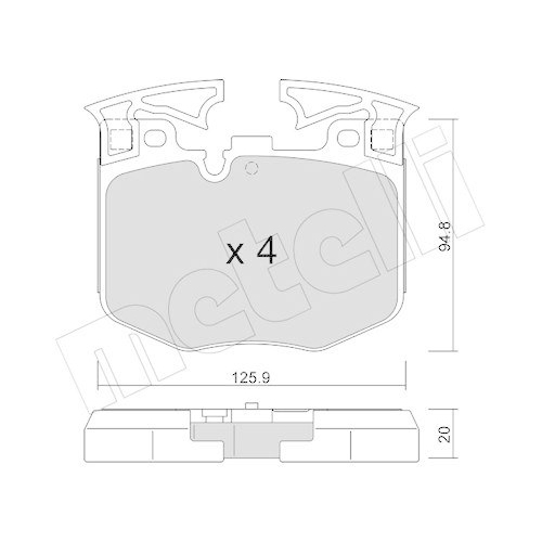 Bremsbelagsatz Scheibenbremse Metelli 22-1146-0 f&uuml;r Bmw Toyota Vorderachse