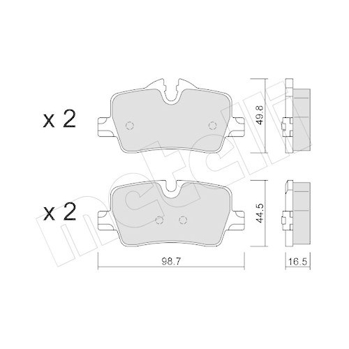 Bremsbelagsatz Scheibenbremse Metelli 22-1264-0 f&uuml;r Bmw Hinterachse