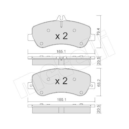 Bremsbelagsatz Scheibenbremse Metelli 22-0825-0 f&uuml;r Mercedes Benz Mercedes Benz