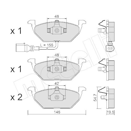 Bremsbelagsatz Scheibenbremse Metelli 22-0211-2 f&uuml;r Audi Seat Skoda VW