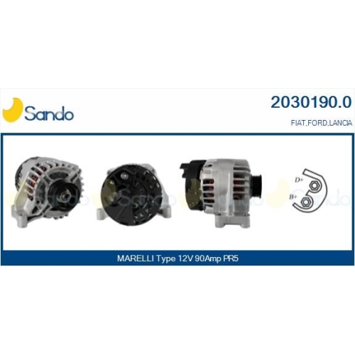 Generator Sando 2030190.0 f&uuml;r Alfa Romeo Fiat Ford Toyota