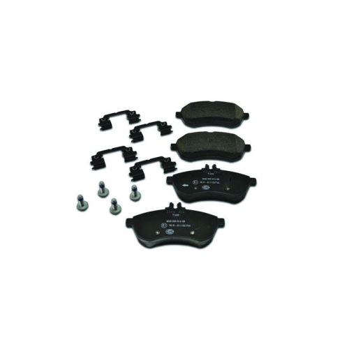 Bremsbelagsatz Scheibenbremse Hella 8DB 355 012-581 f&uuml;r Mercedes Benz Evobus