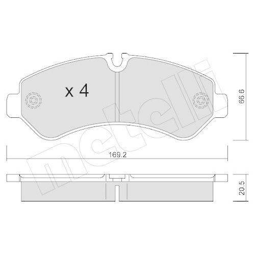 Bremsbelagsatz Scheibenbremse Metelli 22-1276-0 f&uuml;r Mercedes Benz Mercedes Benz