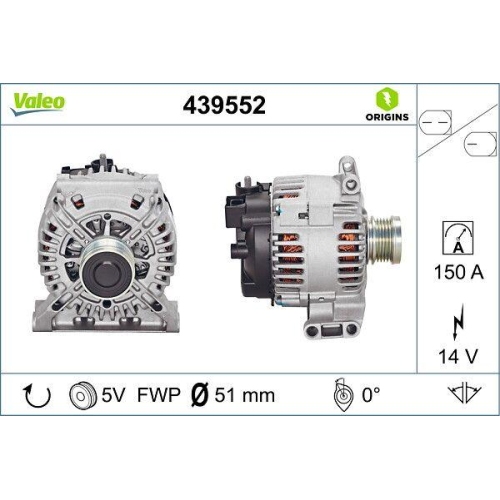 Generator Valeo 439552 Valeo Origins New Oe Technologie f&uuml;r Mercedes Benz Smart