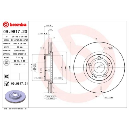 2X Brembo Bremsscheibe Vorderachse Prime Line f&uuml;r Toyota