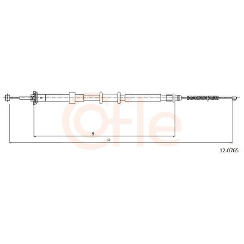 Seilzug Feststellbremse Cofle 12.0765 f&uuml;r Ford Hinten Links