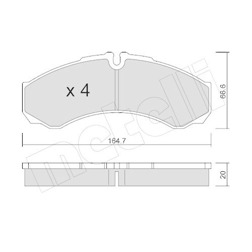 Brake Pad Set Disc Brake Metelli 22-0212-6 for Front Axle Rear Axle