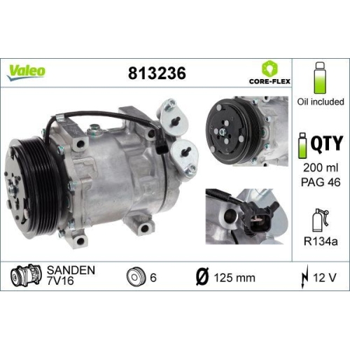 Kompressor Klimaanlage Valeo 813236 Valeo Core-flex f&uuml;r Ford Mazda Volvo