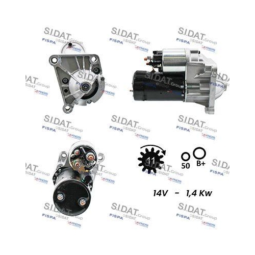 Starter Sidat S12VA0077A2 f&uuml;r Daf Opel Renault Vauxhall General Motors