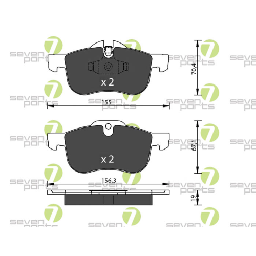 Bremsbelagsatz Scheibenbremse 7 Seven Parts SVP20670 f&uuml;r Rover 1. Vorderachse