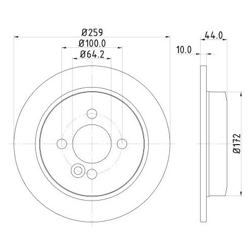 Bremsscheibe Hella 8DD 355 115-261 Pro f&uuml;r Mini Hinterachse