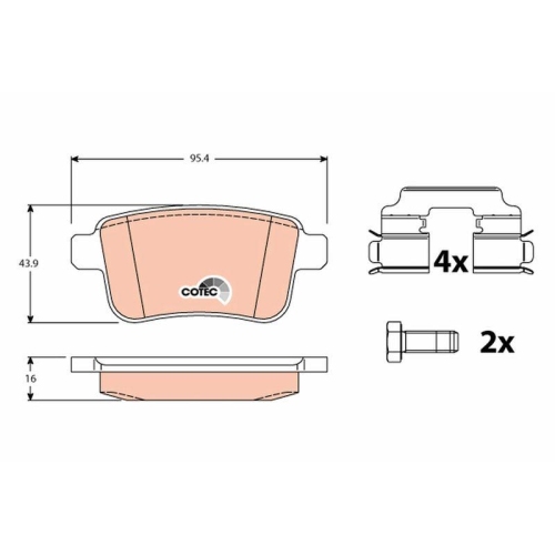 Brake Pad Set Disc Brake Trw GDB1786 Cotec for Mercedes Benz Mercedes Benz
