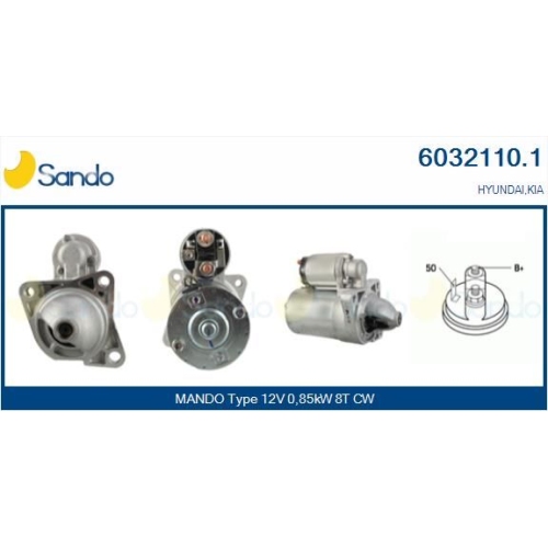 Starter Sando 6032110.1 f&uuml;r Mazda Mitsubishi Hyundai Kia