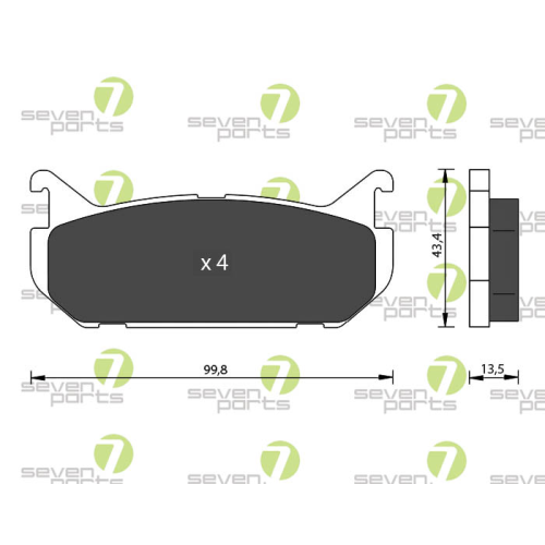 Bremsbelagsatz Scheibenbremse 7 Seven Parts SVP20720 f&uuml;r Ford Mazda
