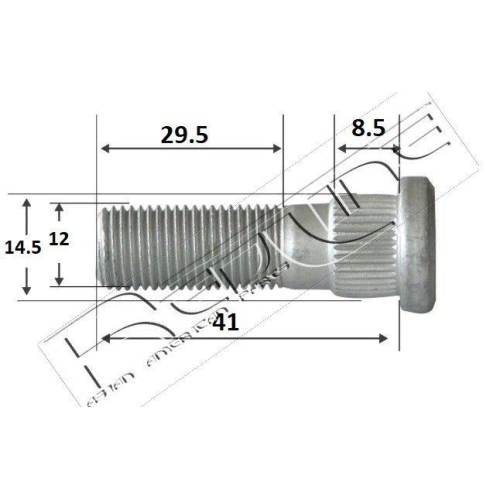 Bolzen Achsstrebe Red-line 73HY015 f&uuml;r Hyundai Vorderachse