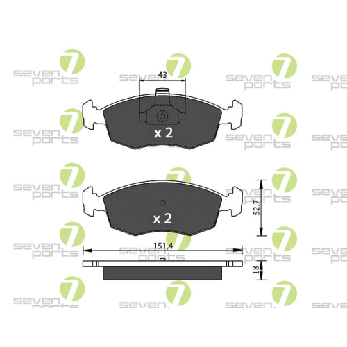 Bremsbelagsatz Scheibenbremse 7 Seven Parts SVP26670 f&uuml;r Fiat 1. Vorderachse