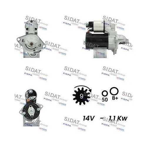 Starter Sidat S12BH0206A2 für Citroën Opel Peugeot General Motors