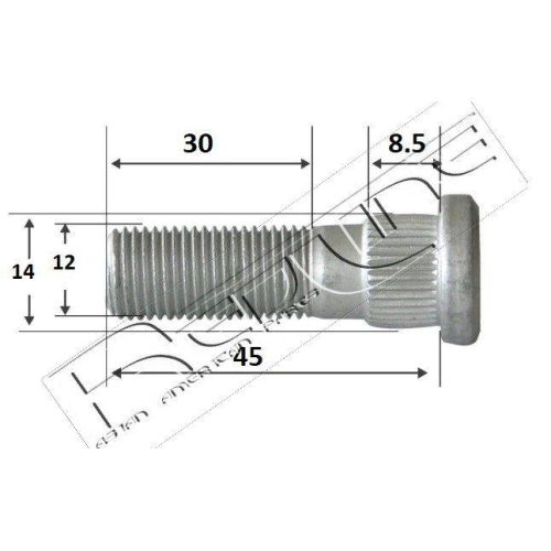 Bolt Axle Strut Red-line 73HY016 for Hyundai Kia