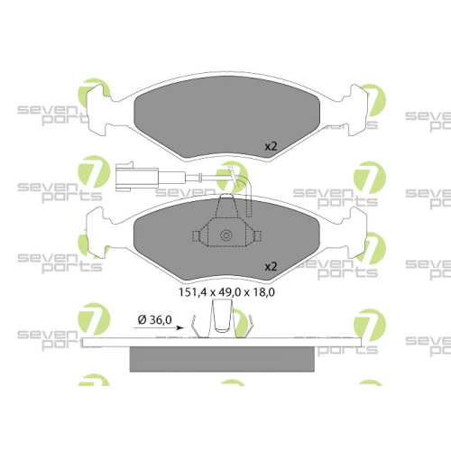 Bremsbelagsatz Scheibenbremse 7 Seven Parts SVP20763 f&uuml;r Fiat Lancia