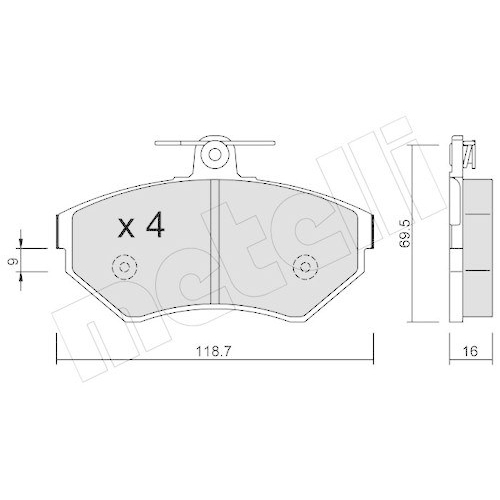 Bremsbelagsatz Scheibenbremse Metelli 22-0215-1 f&uuml;r Seat VW Vorderachse